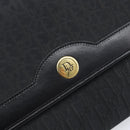 Christian Dior Trotter Canvas Chain Shoulder Bag Black Gold Auth 203456-14
