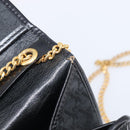 Christian Dior Trotter Canvas Chain Shoulder Bag Black Gold Auth 203456-19