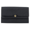 Christian Dior Trotter Canvas Chain Shoulder Bag Black Gold Auth 203456-2
