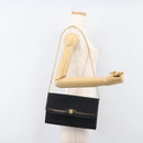Christian Dior Trotter Canvas Chain Shoulder Bag Black Gold Auth 203456-24
