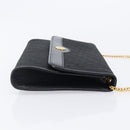 Christian Dior Trotter Canvas Chain Shoulder Bag Black Gold Auth 203456-4
