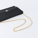 Christian Dior Trotter Canvas Chain Shoulder Bag Black Gold Auth 203456-7