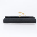 Christian Dior Trotter Canvas Chain Shoulder Bag Black Gold Auth 203456-9