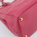 PRADA Galleria Hand Bag Safiano Leather 2way Pink Gold Auth 203457V-13
