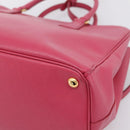 PRADA Galleria Hand Bag Safiano Leather 2way Pink Gold Auth 203457V-14