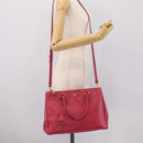 PRADA Galleria Hand Bag Safiano Leather 2way Pink Gold Auth 203457V-30