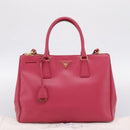 PRADA Galleria Hand Bag Safiano Leather 2way Pink Gold Auth 203457V-31