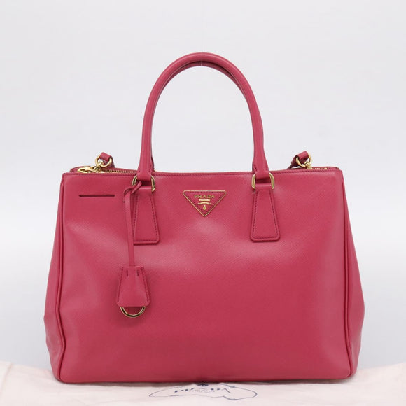 PRADA Galleria Hand Bag Safiano Leather 2way Pink Gold Auth 203457V