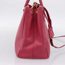 PRADA Galleria Hand Bag Safiano Leather 2way Pink Gold Auth 203457V-4