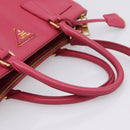 PRADA Galleria Hand Bag Safiano Leather 2way Pink Gold Auth 203457V-7