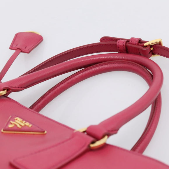 PRADA Galleria Hand Bag Safiano Leather 2way Pink Gold Auth 203457V