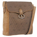 Christian Dior Honeycomb Canvas Shoulder Bag PVC Beige Gold Auth 203461-1