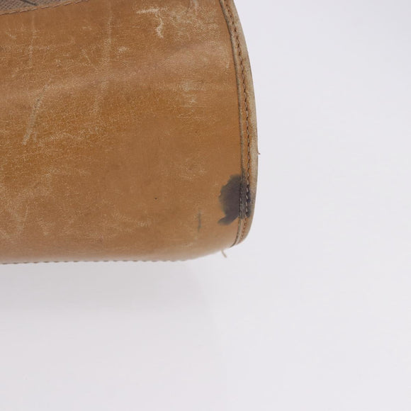 Christian Dior Honeycomb Canvas Shoulder Bag PVC Beige Gold Auth 203461