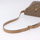Christian Dior Honeycomb Canvas Shoulder Bag PVC Beige Gold Auth 203461-12