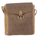 Christian Dior Honeycomb Canvas Shoulder Bag PVC Beige Gold Auth 203461-2