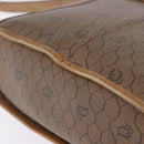 Christian Dior Honeycomb Canvas Shoulder Bag PVC Beige Gold Auth 203461-24