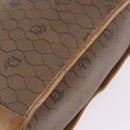 Christian Dior Honeycomb Canvas Shoulder Bag PVC Beige Gold Auth 203461-25