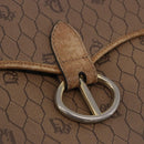 Christian Dior Honeycomb Canvas Shoulder Bag PVC Beige Gold Auth 203461-26