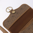Christian Dior Honeycomb Canvas Shoulder Bag PVC Beige Gold Auth 203461-27