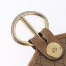 Christian Dior Honeycomb Canvas Shoulder Bag PVC Beige Gold Auth 203461-28