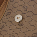Christian Dior Honeycomb Canvas Shoulder Bag PVC Beige Gold Auth 203461-29