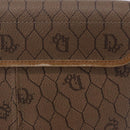 Christian Dior Honeycomb Canvas Shoulder Bag PVC Beige Gold Auth 203461-7