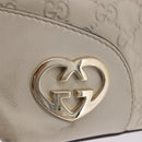 GUCCI GG Canvas Guccissima Shoulder Bag Leather Ivory Gold 257070 Auth 203463A-20