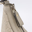 GUCCI GG Canvas Guccissima Shoulder Bag Leather Ivory Gold 257070 Auth 203463A-21