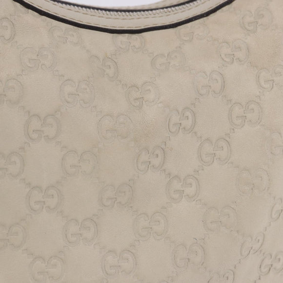 GUCCI GG Canvas Guccissima Shoulder Bag Leather Ivory Gold 257070 Auth 203463A