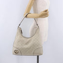 GUCCI GG Canvas Guccissima Shoulder Bag Leather Ivory Gold 257070 Auth 203463A-31