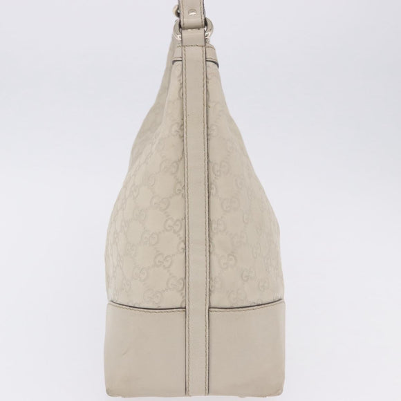 GUCCI GG Canvas Guccissima Shoulder Bag Leather Ivory Gold 257070 Auth 203463A