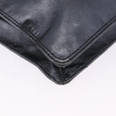 CHANEL Shoulder Bag Leather Blue Gold CC Auth 203466A-17