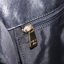 CHANEL Shoulder Bag Leather Blue Gold CC Auth 203466A-26