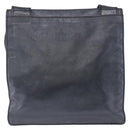 CHANEL Shoulder Bag Leather Blue Gold CC Auth 203466A-4
