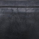 CHANEL Shoulder Bag Leather Blue Gold CC Auth 203466A-5