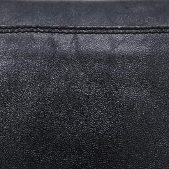 CHANEL Shoulder Bag Leather Blue Gold CC Auth 203466A