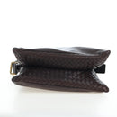 BOTTEGA VENETA INTRECCIATO Shoulder Bag Leather Brown Gold Auth 203468V-5