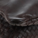BOTTEGA VENETA INTRECCIATO Shoulder Bag Leather Brown Gold Auth 203468V-9
