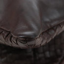 BOTTEGA VENETA INTRECCIATO Shoulder Bag Leather Brown Gold Auth 203468V-15
