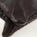 BOTTEGA VENETA INTRECCIATO Shoulder Bag Leather Brown Gold Auth 203468V-16