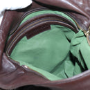 BOTTEGA VENETA INTRECCIATO Shoulder Bag Leather Brown Gold Auth 203468V-22