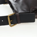 BOTTEGA VENETA INTRECCIATO Shoulder Bag Leather Brown Gold Auth 203468V-8