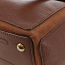SAINT LAURENT Muse Toe Hand Bag Leather 2way Brown Gold 283761 Auth 203469V-14
