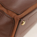 SAINT LAURENT Muse Toe Hand Bag Leather 2way Brown Gold 283761 Auth 203469V-15