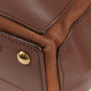 SAINT LAURENT Muse Toe Hand Bag Leather 2way Brown Gold 283761 Auth 203469V-16