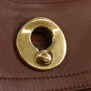SAINT LAURENT Muse Toe Hand Bag Leather 2way Brown Gold 283761 Auth 203469V-18