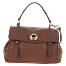 SAINT LAURENT Muse Toe Hand Bag Leather 2way Brown Gold 283761 Auth 203469V-2