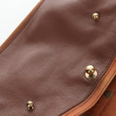 SAINT LAURENT Muse Toe Hand Bag Leather 2way Brown Gold 283761 Auth 203469V-22