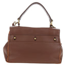 SAINT LAURENT Muse Toe Hand Bag Leather 2way Brown Gold 283761 Auth 203469V-3