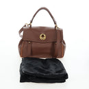 SAINT LAURENT Muse Toe Hand Bag Leather 2way Brown Gold 283761 Auth 203469V-32